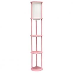 62.5 in. Light Pink Round Modern Floor Lamp Shelf Etagere Organizer Storage with 2 USB Charging Ports, 1 Charging Outlet by Simple Designs 16 62.5 in. Light Pink Round Modern Floor Lamp Shelf Etagere Organizer Storage with 2 USB Charging Ports, 1 Charging Outlet by Simple Designs -Simple Designs Online Shop light pink simple designs floor lamps lf2010 lpk 44 1000