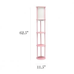 62.5 in. Light Pink Round Modern Floor Lamp Shelf Etagere Organizer Storage with 2 USB Charging Ports, 1 Charging Outlet by Simple Designs 14 62.5 in. Light Pink Round Modern Floor Lamp Shelf Etagere Organizer Storage with 2 USB Charging Ports, 1 Charging Outlet by Simple Designs -Simple Designs Online Shop light pink simple designs floor lamps lf2010 lpk 4f 1000