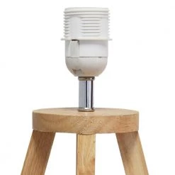 19 in. Natural Wood Interlocked Triangular Table Lamp with White Fabric Shade by Simple Designs -Simple Designs Online Shop natural wood and white simple designs table lamps lt1069 nwh 44 1000