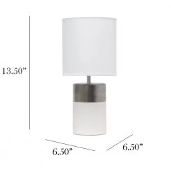 13.5 in. Off White and Silver 2 Toned Basics Table Lamp by Simple Designs -Simple Designs Online Shop off white and silver simple designs table lamps lt1114 off 4f 1000