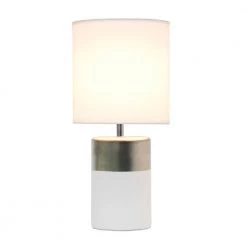 13.5 in. Off White and Silver 2 Toned Basics Table Lamp by Simple Designs -Simple Designs Online Shop off white and silver simple designs table lamps lt1114 off c3 1000