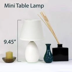 9.45 in. Off White Oval Egg Ceramic Mini Table Lamp by Simple Designs -Simple Designs Online Shop off white simple designs table lamps lt2009 off 66 1000