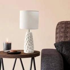 17.5 in. Off White Sculpted Ceramic Table Lamp by Simple Designs 14 17.5 in. Off White Sculpted Ceramic Table Lamp by Simple Designs -Simple Designs Online Shop off white simple designs table lamps lt2083 off 1f 1000