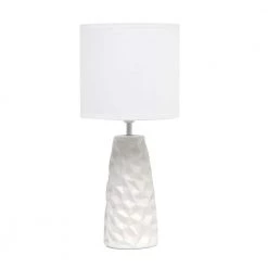 17.5 in. Off White Sculpted Ceramic Table Lamp by Simple Designs