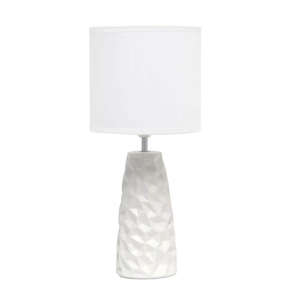 17.5 in. Off White Sculpted Ceramic Table Lamp by Simple Designs 1 17.5 in. Off White Sculpted Ceramic Table Lamp by Simple Designs
