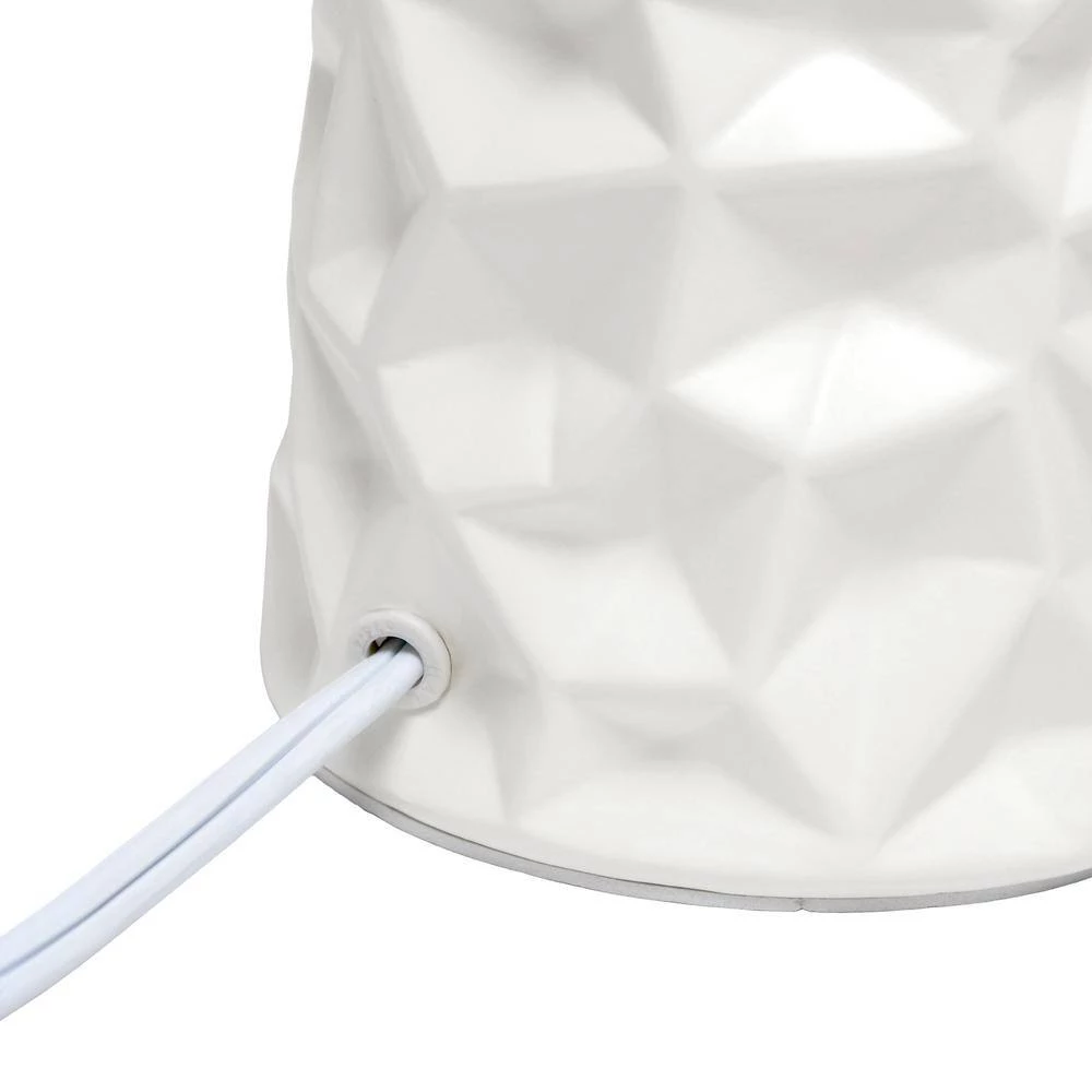 17.5 in. Off White Sculpted Ceramic Table Lamp by Simple Designs 3 17.5 in. Off White Sculpted Ceramic Table Lamp by Simple Designs - Image 3