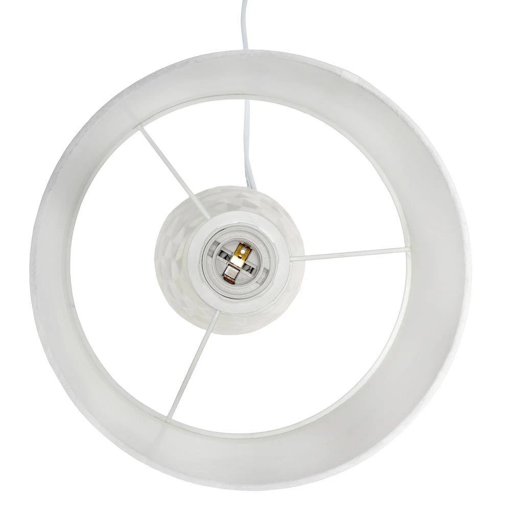 17.5 in. Off White Sculpted Ceramic Table Lamp by Simple Designs 2 17.5 in. Off White Sculpted Ceramic Table Lamp by Simple Designs - Image 2