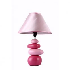 17.6 in. Shades of Pink Ceramic Stone Table Lamp by Simple Designs