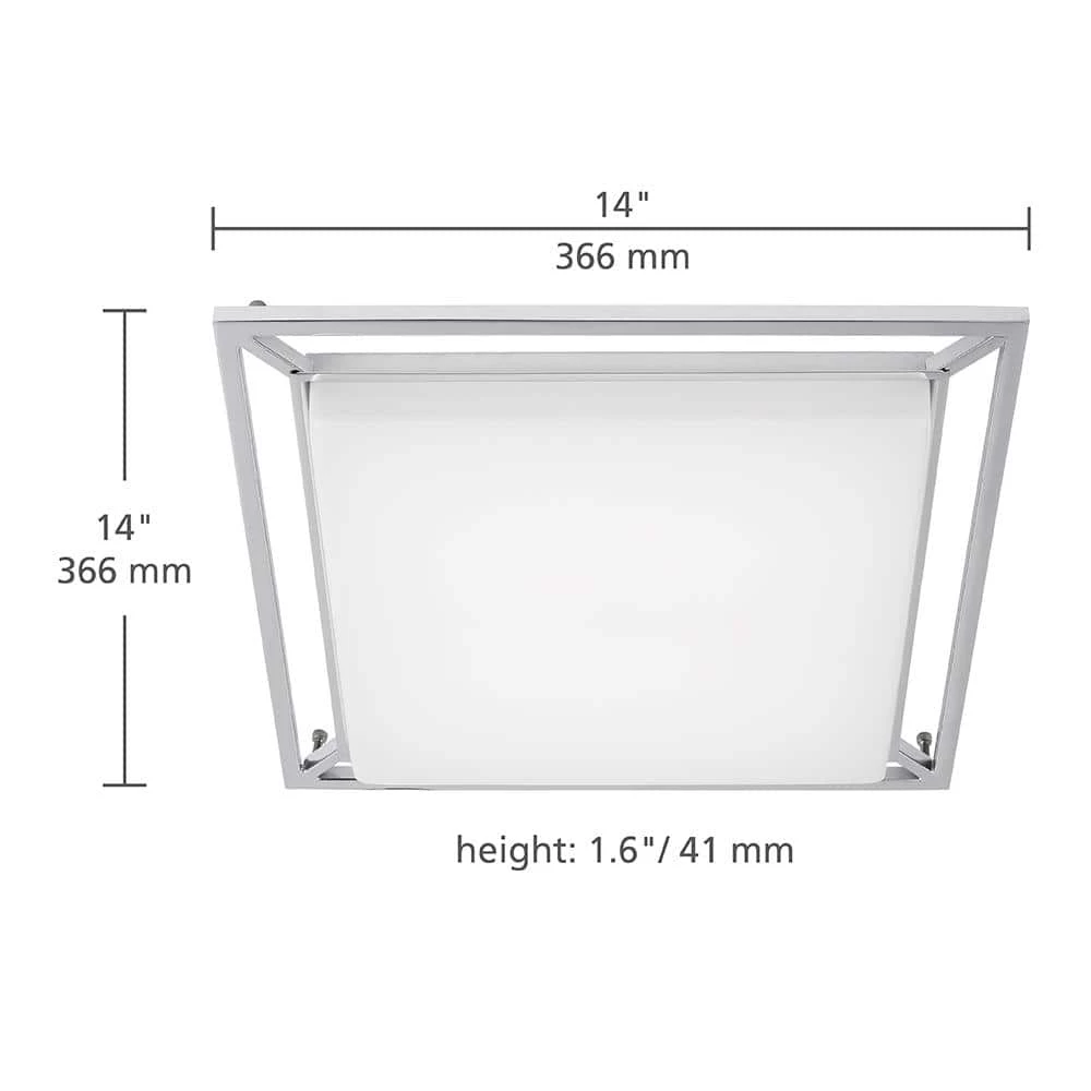 Perret 14 in. W 20-Watt Polished Chrome Dimmable Integrated LED Flush Mount Square Ceiling Light Fixture by LBL Lighting 3 Perret 14 in. W 20-Watt Polished Chrome Dimmable Integrated LED Flush Mount Square Ceiling Light Fixture by LBL Lighting - Image 3