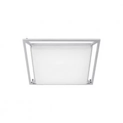 Perret 14 in. W 20-Watt Polished Chrome Dimmable Integrated LED Flush Mount Square Ceiling Light Fixture by LBL Lighting