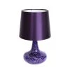 14.17 in. Princess Purple Mosaic Tiled Glass Genie Table Lamp with Satin Look Fabric Shade by Simple Designs