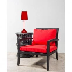 16.62 in. Red Table Lamp with Fabric Shade and Hanging Acrylic Beads by Simple Designs -Simple Designs Online Shop red simple designs table lamps lt3018 red 31 1000