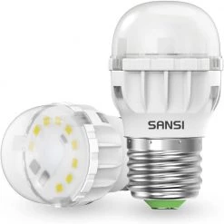 40-Watt Equivalent A11 450 Lumens E26 Base High Efficiency Flame Retardant LED Appliance Light Bulb 5000K (2-Pack) by SANSI