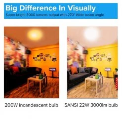 200-Watt Equivalent A21 Non-Dimmable 3000 Lumens LED Light Bulb Daylight in 5000K (2-Pack) by SANSI 9 200-Watt Equivalent A21 Non-Dimmable 3000 Lumens LED Light Bulb Daylight in 5000K (2-Pack) by SANSI -Simple Designs Online Shop sansi led light bulbs 01 02 001 010122 4f 1000