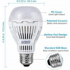 100-Watt Equivalent A19 Non-Dimmable LED Light Bulb in Soft Warm White, 3000K (4-Pack) by SANSI -Simple Designs Online Shop sansi led light bulbs 01 02 001 011330 fa 1000
