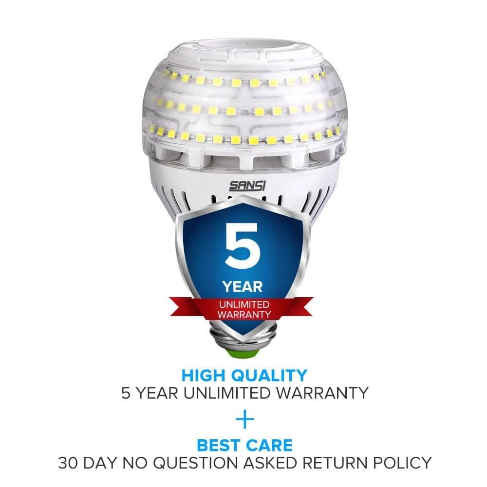 250-Watt Equivalent A21 Non-Dimmable 270° Omni-Directional LED Light Bulb Daylight in 5000K (2-Pack) by SANSI 6 250-Watt Equivalent A21 Non-Dimmable 270° Omni-Directional LED Light Bulb Daylight in 5000K (2-Pack) by SANSI - Image 6