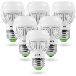 60-Watt Equivalent A15 Non-Dimmable E26 LED Light Bulb 4000K Cool White (6-Pack) by SANSI