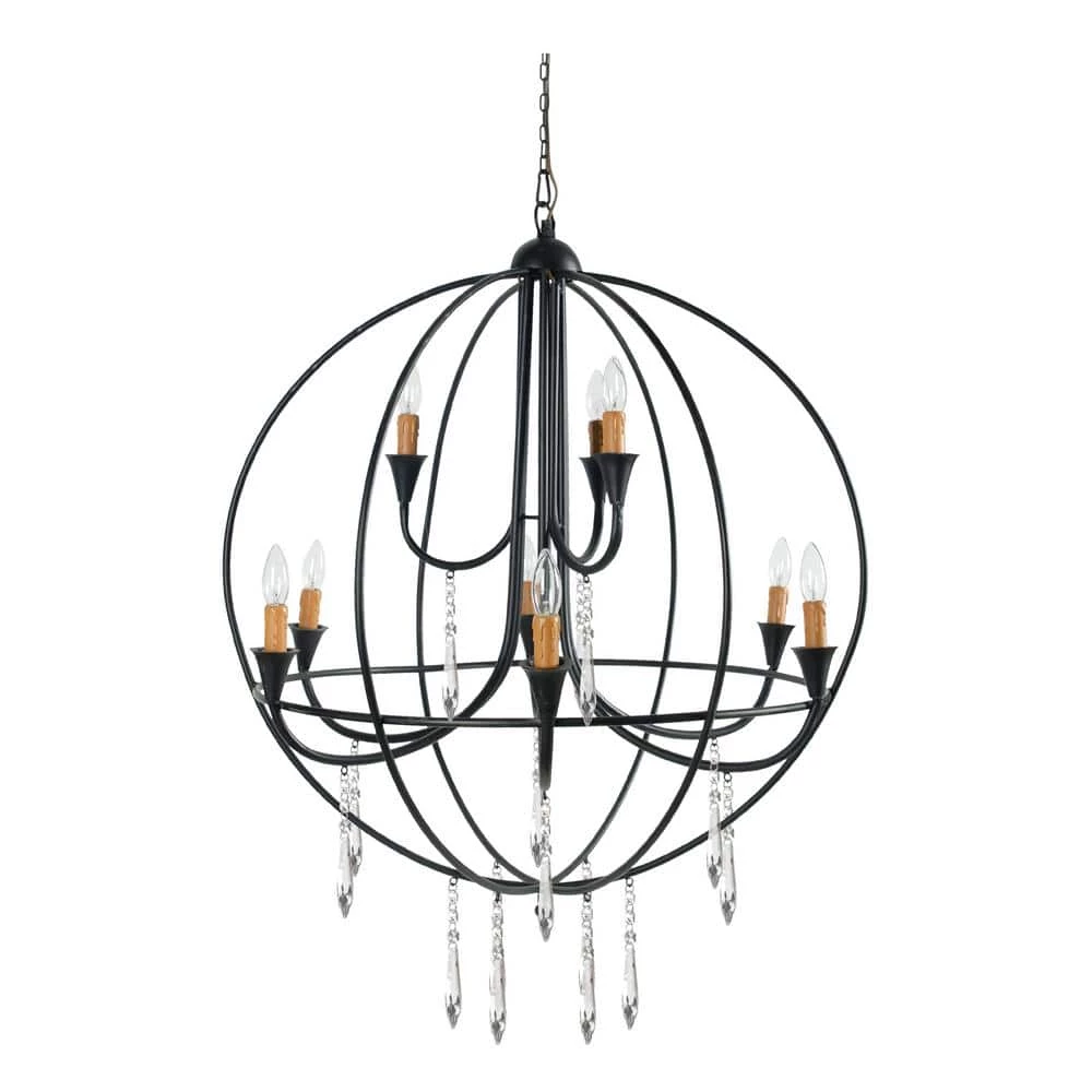 Ballard 9-Light Satin Black Chandelier by A & B Home 1 Ballard 9-Light Satin Black Chandelier by A & B Home