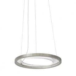 Interlace 18 in. Integrated LED Satin Nickel Ring Hanging Pendant by LBL Lighting