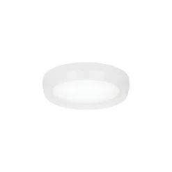 Bespin 13 in. Satin Nickel Integrated LED Ceiling Flush Mount with White Glass Shade by LBL Lighting