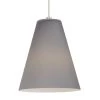 Mati 7.5 in. W x 8.9 in. H 1-Light Smoked Matte Gray Etched Glass Shade Modern Cone Pendant with Satin Nickel Canopy by LBL Lighting