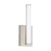 Lufe Round 14 in. 1 Light Satin Nickel Integrated LED Bathroom Vanity Light with Frosted Acrylic Shade by LBL Lighting