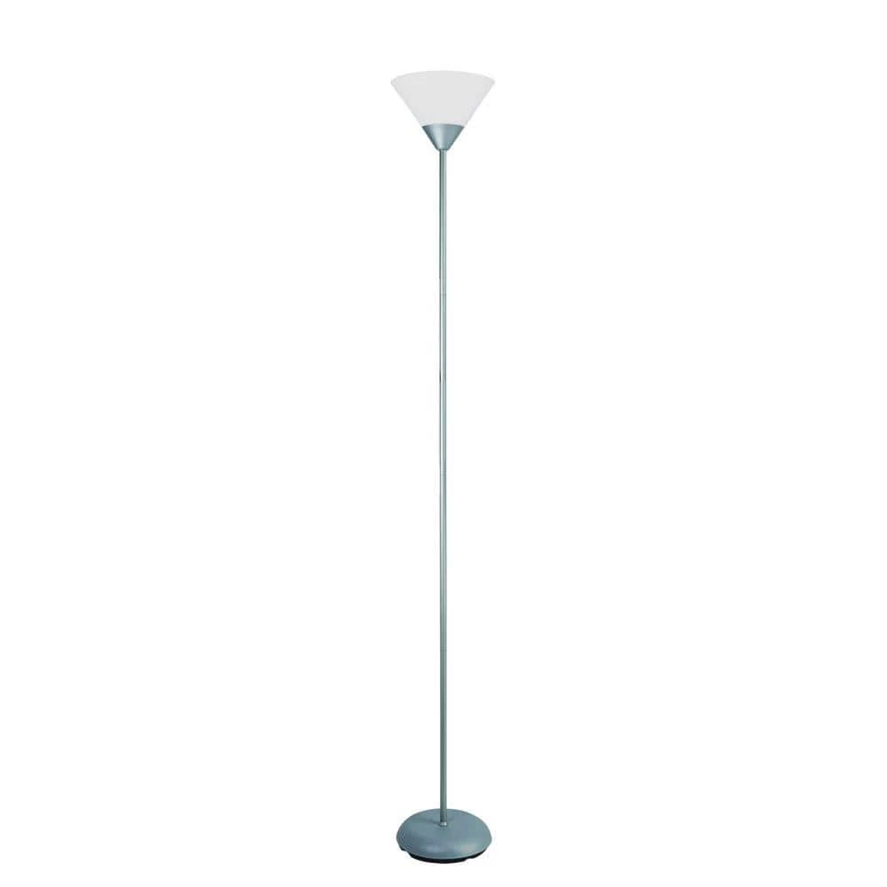 71.25 in. Silver Stick Torchiere Floor Lamp by Simple Designs 1 71.25 in. Silver Stick Torchiere Floor Lamp by Simple Designs