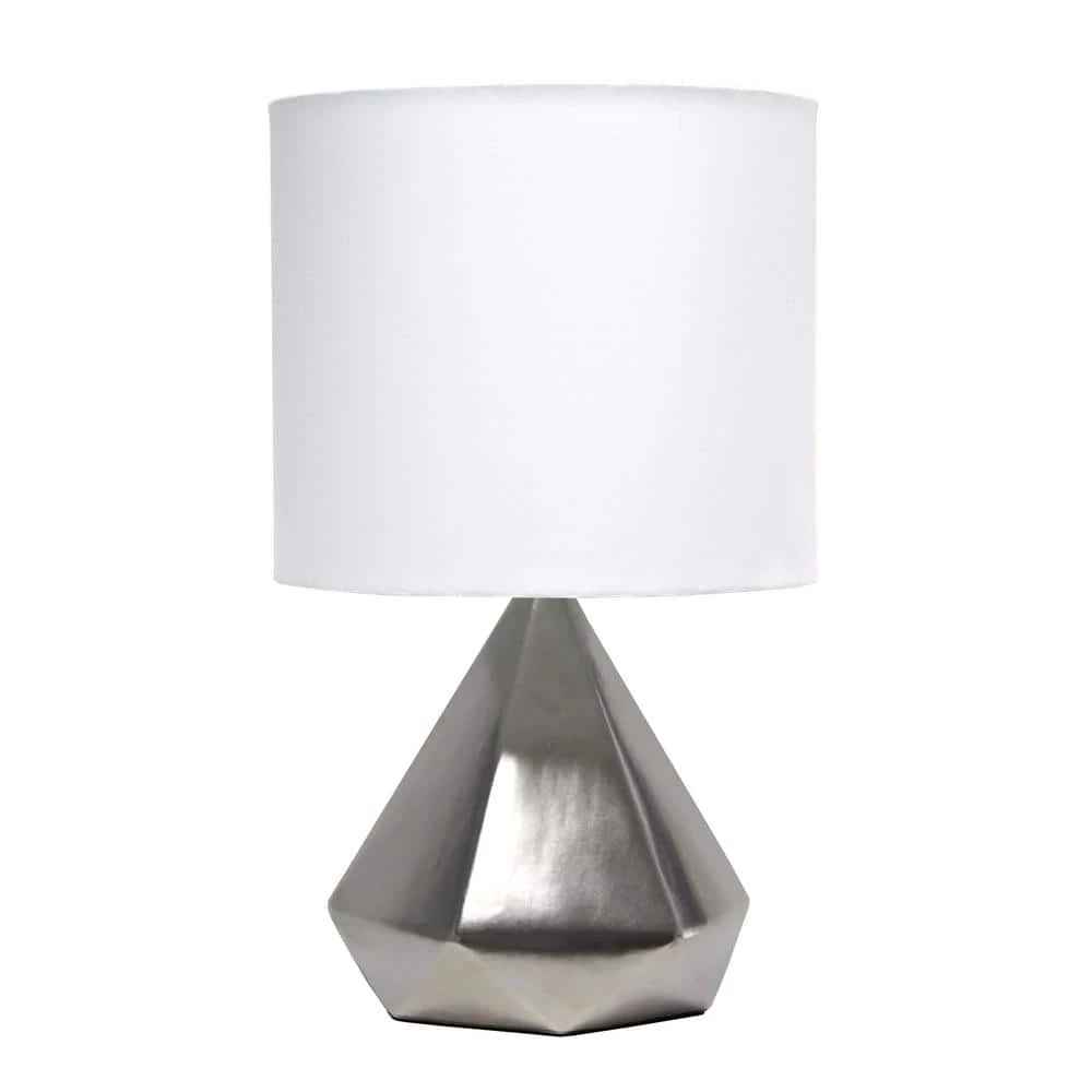 19.88 in. Silver Solid Pyramid Table Lamp by Simple Designs 1 19.88 in. Silver Solid Pyramid Table Lamp by Simple Designs