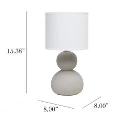 15.38 in. Taupe Stone Age Table Lamp by Simple Designs -Simple Designs Online Shop taupe gray simple designs table lamps lt1116 tau 4f 1000