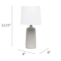 15 .75 in. Taupe Textured Linear Ceramic Table Lamp by Simple Designs -Simple Designs Online Shop taupe simple designs table lamps lt2085 tau 4f 1000