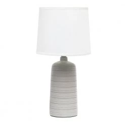 15 .75 in. Taupe Textured Linear Ceramic Table Lamp by Simple Designs