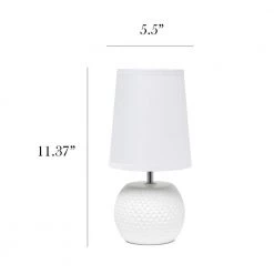 11 .37 in. White and White Studded Texture Ceramic Table Lamp by Simple Designs -Simple Designs Online Shop white and white simple designs table lamps lt2084 wht 4f 1000