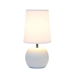 11 .37 in. White and White Studded Texture Ceramic Table Lamp by Simple Designs -Simple Designs Online Shop white and white simple designs table lamps lt2084 wht c3 1000