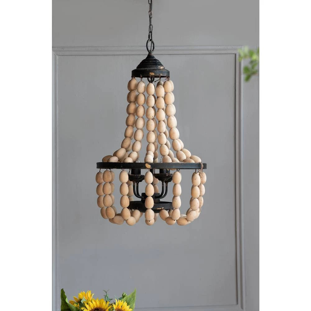 4-Light White and Black Chandelier by A & B Home 4 4-Light White and Black Chandelier by A & B Home - Image 4