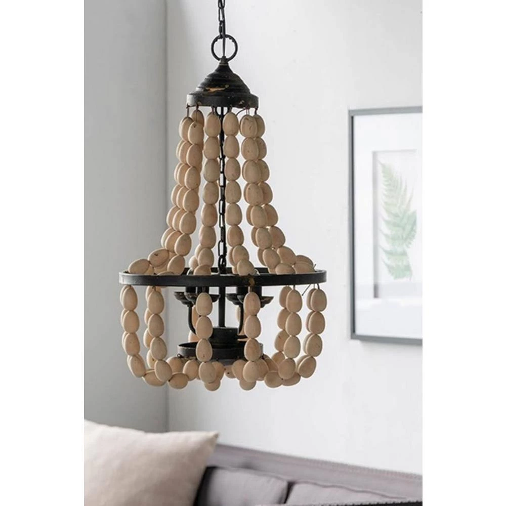 4-Light White and Black Chandelier by A & B Home 2 4-Light White and Black Chandelier by A & B Home - Image 2
