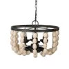 4-Light White and Black Chandelier by A & B Home
