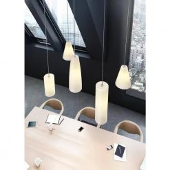 Mati 6 in. W x 10.9 in. H 1-Light Matte White Etched Glass Shade Modern Cylinder Pendant with Satin Nickel Canopy by LBL Lighting -Simple Designs Online Shop white lbl lighting pendant lights lp974whsc 40 1000