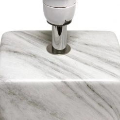 11.8 in. White Marbled Ceramic Table Lamp with White Fabric Shade by Simple Designs -Simple Designs Online Shop white marble simple designs table lamps lt2071 wow 1f 1000