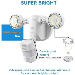 15-Watt 2000 Lumens 180-Degree White Motion Sensor Outdoor Integrated LED 5000K Waterproof Dusk to Dawn Flood Light by SANSI 10 15-Watt 2000 Lumens 180-Degree White Motion Sensor Outdoor Integrated LED 5000K Waterproof Dusk to Dawn Flood Light by SANSI -Simple Designs Online Shop white sansi flood lights 01 04 001 011501 1f 1000