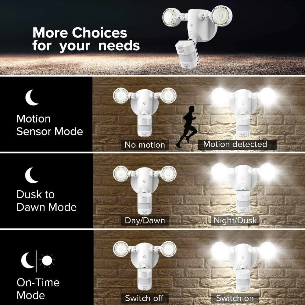 15-Watt 2000 Lumens 180-Degree White Motion Sensor Outdoor Integrated LED 5000K Waterproof Dusk to Dawn Flood Light by SANSI 2 15-Watt 2000 Lumens 180-Degree White Motion Sensor Outdoor Integrated LED 5000K Waterproof Dusk to Dawn Flood Light by SANSI - Image 2