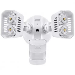 18-Watt White Motion Activated Outdoor Integrated LED Flood Light by SANSI