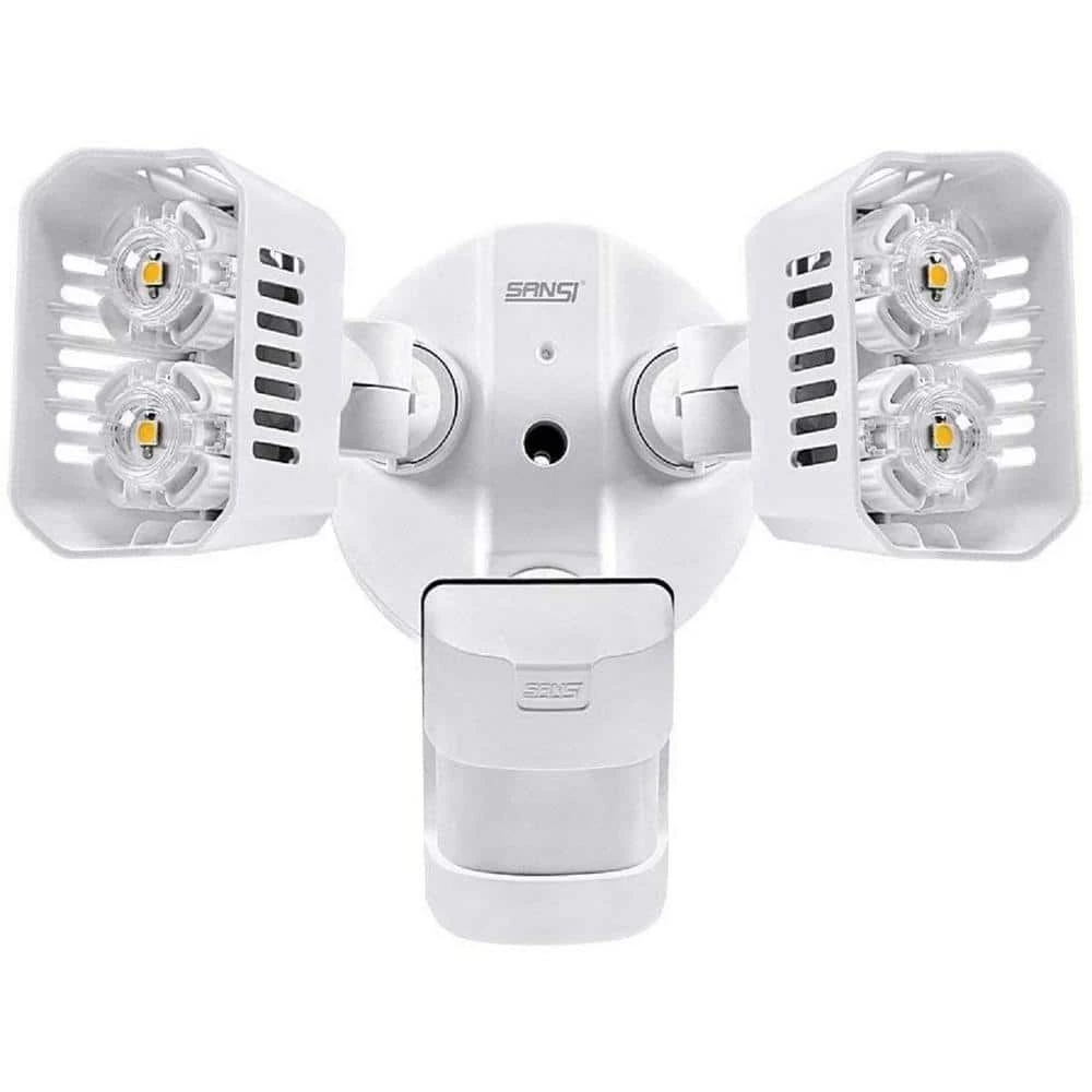 18-Watt White Motion Activated Outdoor Integrated LED Flood Light by SANSI 1 18-Watt White Motion Activated Outdoor Integrated LED Flood Light by SANSI
