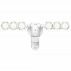 45-Watt 6000 Lumens 180-Degree White Motion Sensor Outdoor Integrated LED 5000K Waterproof Dusk to Dawn Flood Light by SANSI
