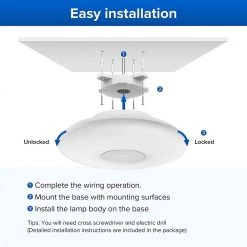 12 in. 18-Watt, 1800 Lumens White Integrated LED Flush Mount 4000K by SANSI -Simple Designs Online Shop white sansi flush mount lights 01 07 001 011840 44 1000