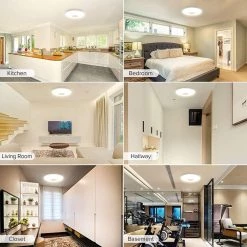 12 in. 18-Watt, 1800 Lumens White Integrated LED Flush Mount 4000K by SANSI -Simple Designs Online Shop white sansi flush mount lights 01 07 001 011840 76 1000