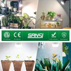 15-Watt E26 Integrated LED Full Spectrum Plant Grow Light Bulb with Frosted Lens for Seeding Growing (1-Pack) by SANSI -Simple Designs Online Shop white sansi grow light bulbs 01 03 001 021522 76 1000