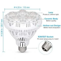 24-Watt 1830 Lumens A21 Full Spectrum Hydroponic LED Grow Light Bulb (1-Bulb) by SANSI -Simple Designs Online Shop white sansi grow light bulbs 01 03 001 022405 1f 1000