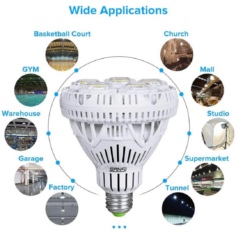 300-Watt Equivalent 4000 Lumens 1-Light BR30 Non-Dimmable LED Light Bulb in Daylight 5000K by SANSI 7 300-Watt Equivalent 4000 Lumens 1-Light BR30 Non-Dimmable LED Light Bulb in Daylight 5000K by SANSI - Image 7