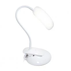 21.5 in. Rounded White Flexi LED Clip Light Desk Lamp by Simple Designs -Simple Designs Online Shop white simple designs desk lamps ld2021 wht 1f 1000