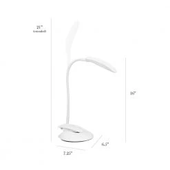 21.5 in. Rounded White Flexi LED Clip Light Desk Lamp by Simple Designs -Simple Designs Online Shop white simple designs desk lamps ld2021 wht 44 1000